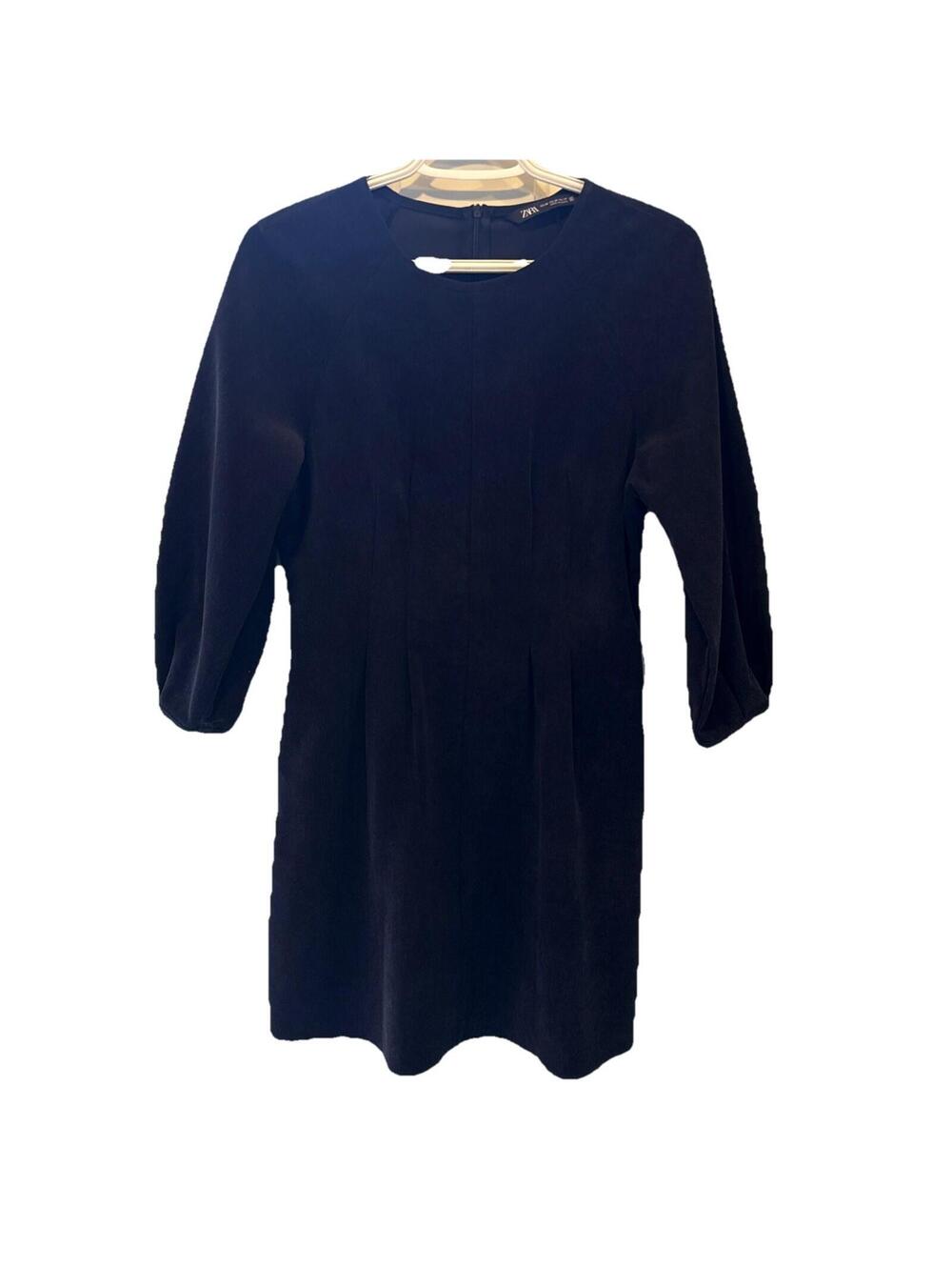 Zara Long Balloon Sleeve Fitted Corduroy Dress Size XS